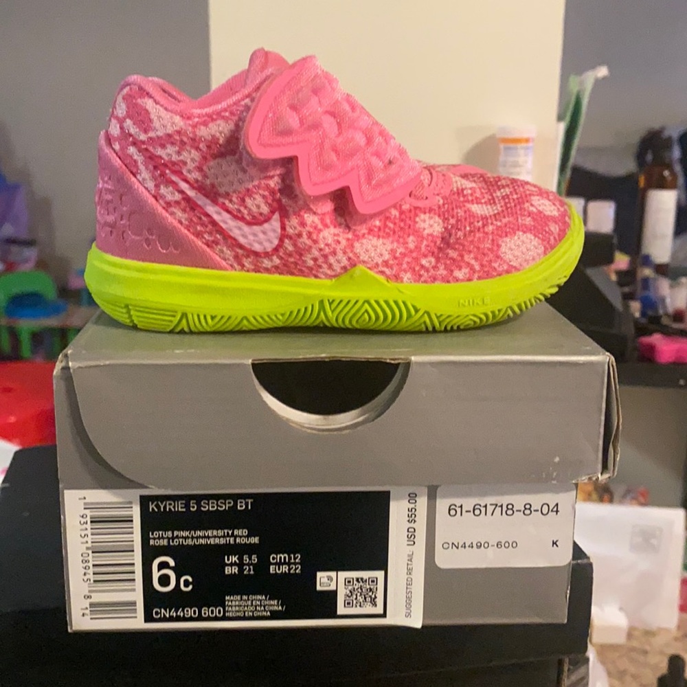 Nike Kyrie 5 Spongebob PATRICK EDITION Sneakers size toddler 6c